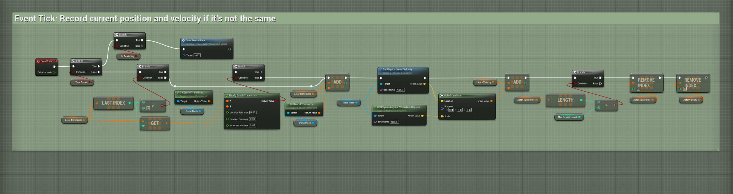 Storing Object Position, Rotation, and Velocity
